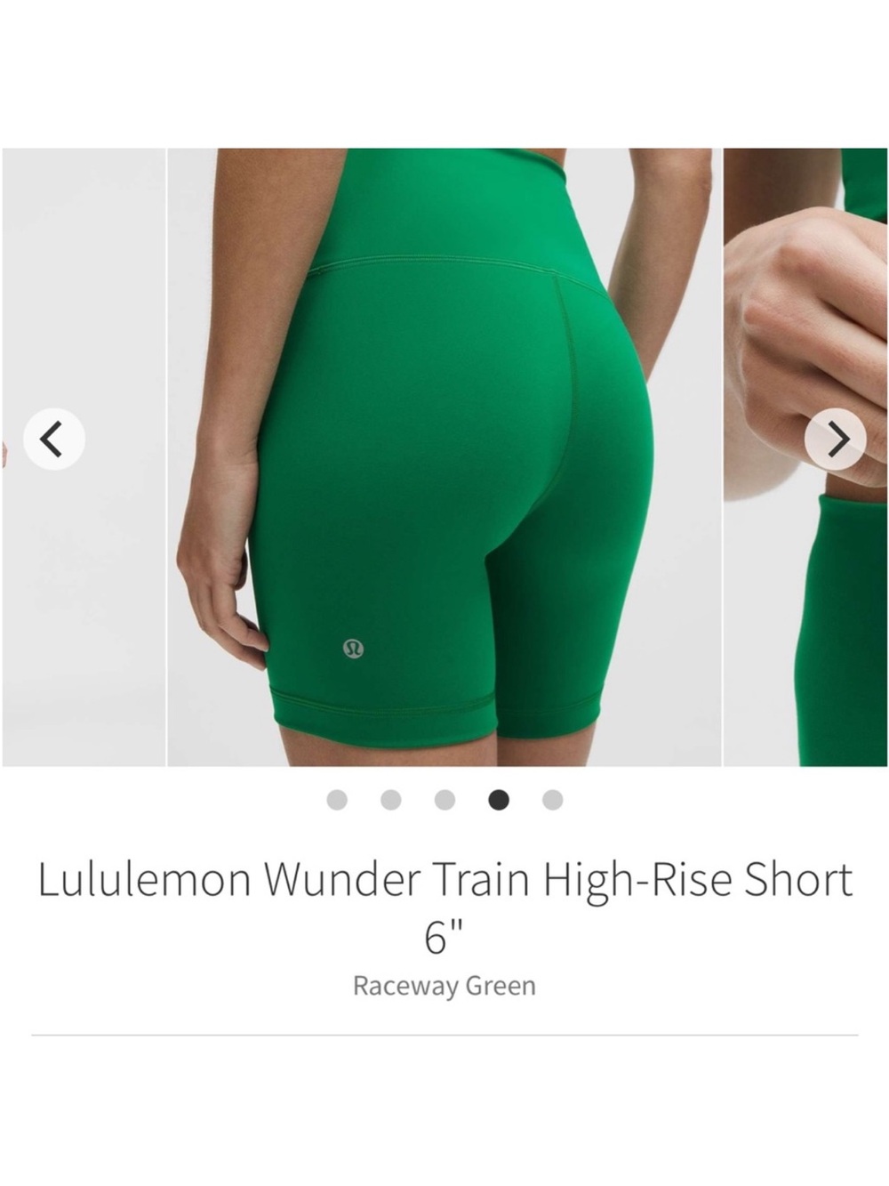 NWT Lululemon Wunder Train High Rise Shorts 6” Raceway Green Sz 4